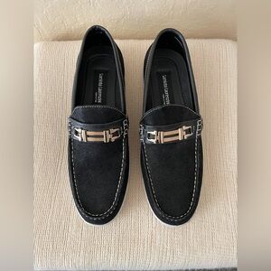 Saminto Laurenzine Black Loafers with Gold-Tone Bit
